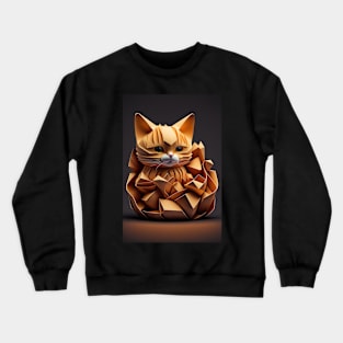 Cute Cat Portrait Paper Art Style Crewneck Sweatshirt